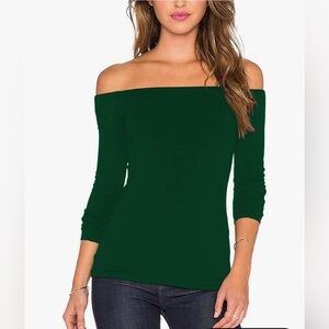 Green Off the shoulder Top
